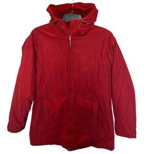 Cabela's Women's Hooded Parka Full Zip Red Size XL Reg Thinsulate Insulation
